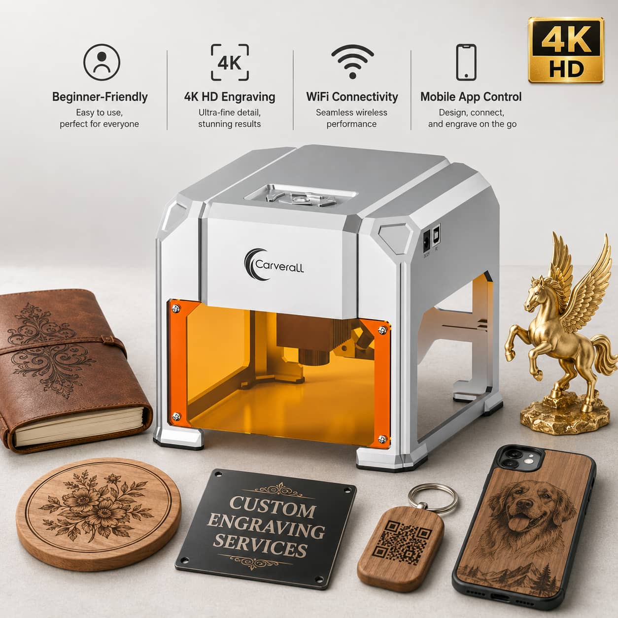 Industrial Acrylic Laser Cutter - Carverall Laser Engraver Machine, K4 3W,