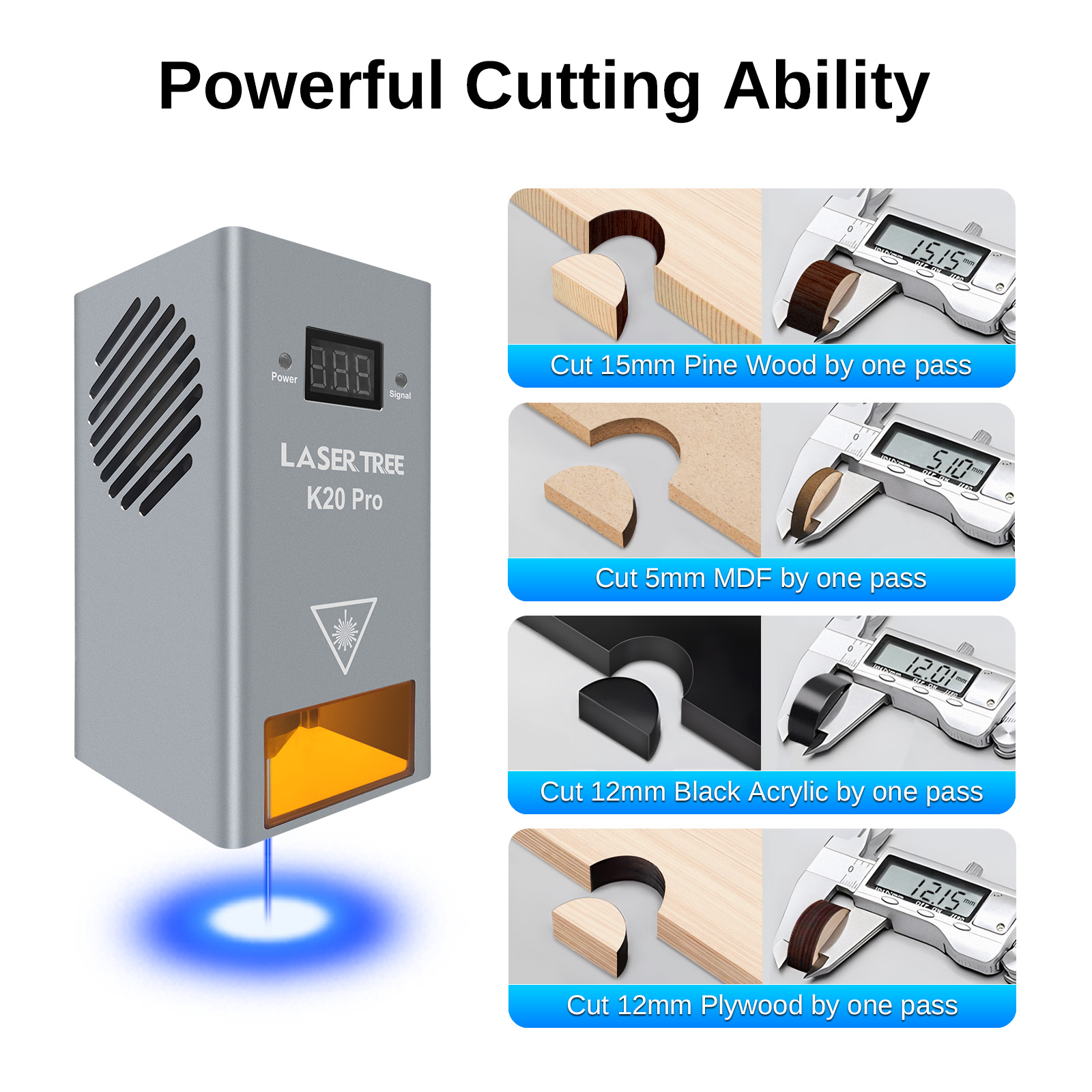 LASER TREE K20 20W Optical Pow - Air Assist Pump Laser のレビューと価格