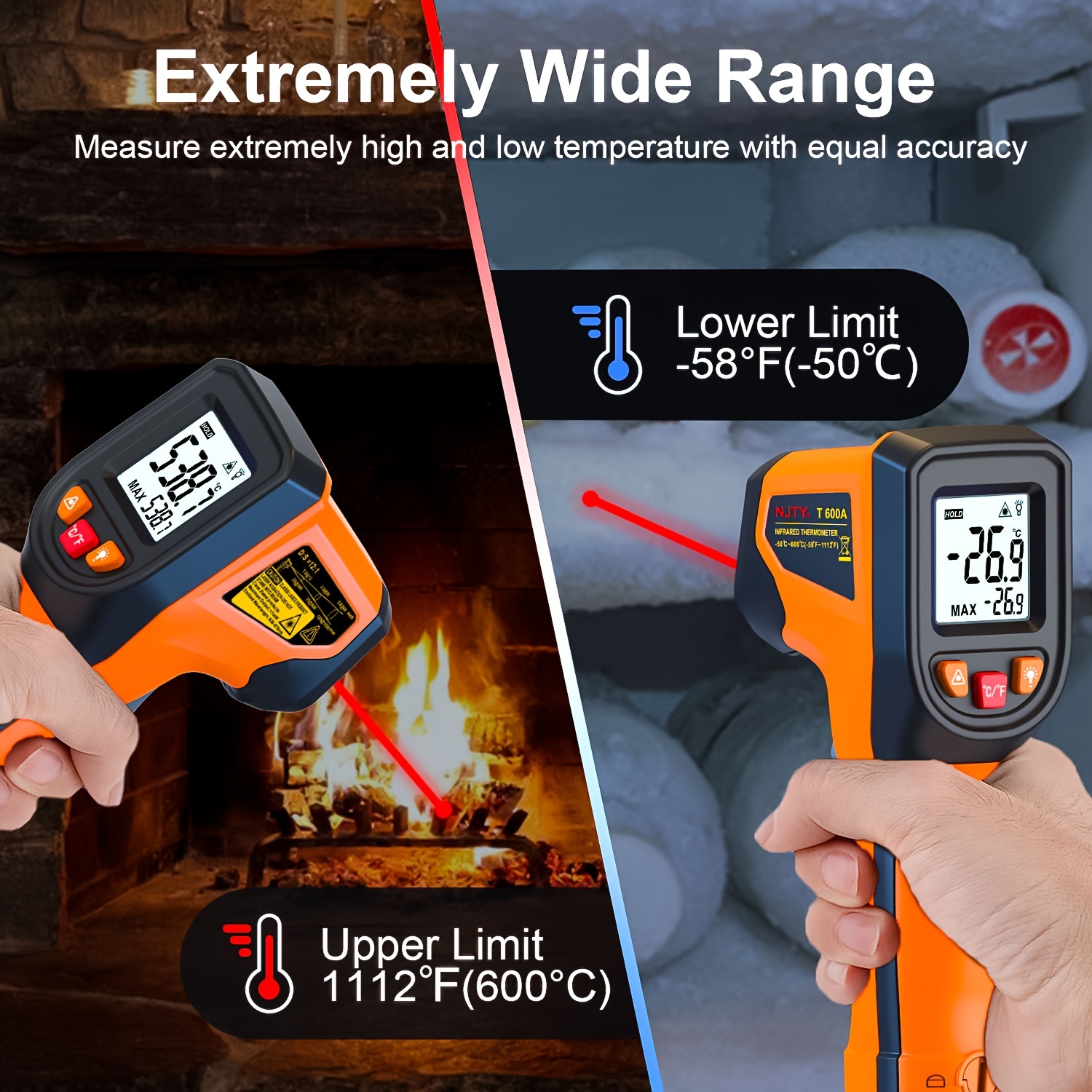 NJTY T600T600A Laser Temperatu - Industrial Laser Temperature Gun のレビューと価格