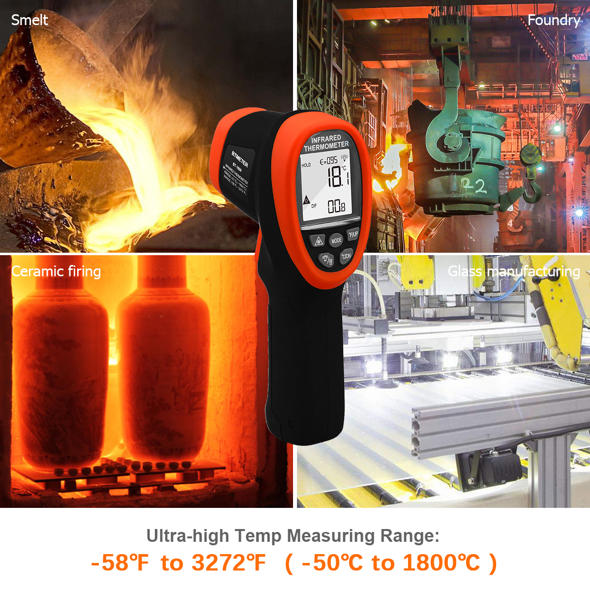 Non Contact Infrared Thermomet - Industrial Laser Temperature Gun のレビューと価格