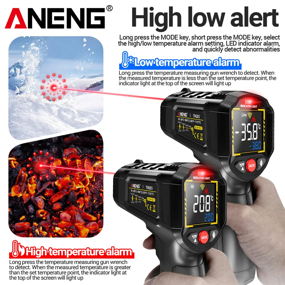 Infrared thermometer -50℃~600℃ - Industrial Laser Temperature Gun のレビューと価格
