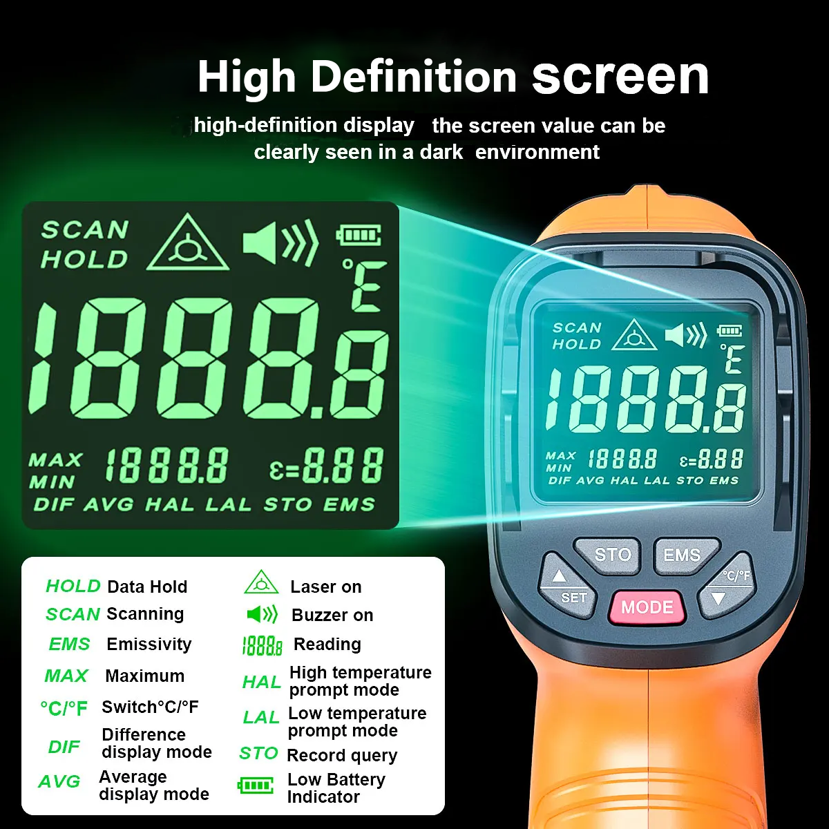DT1000 DT1600 Infrared Thermom - Industrial Laser Temperature Gun のレビューと価格