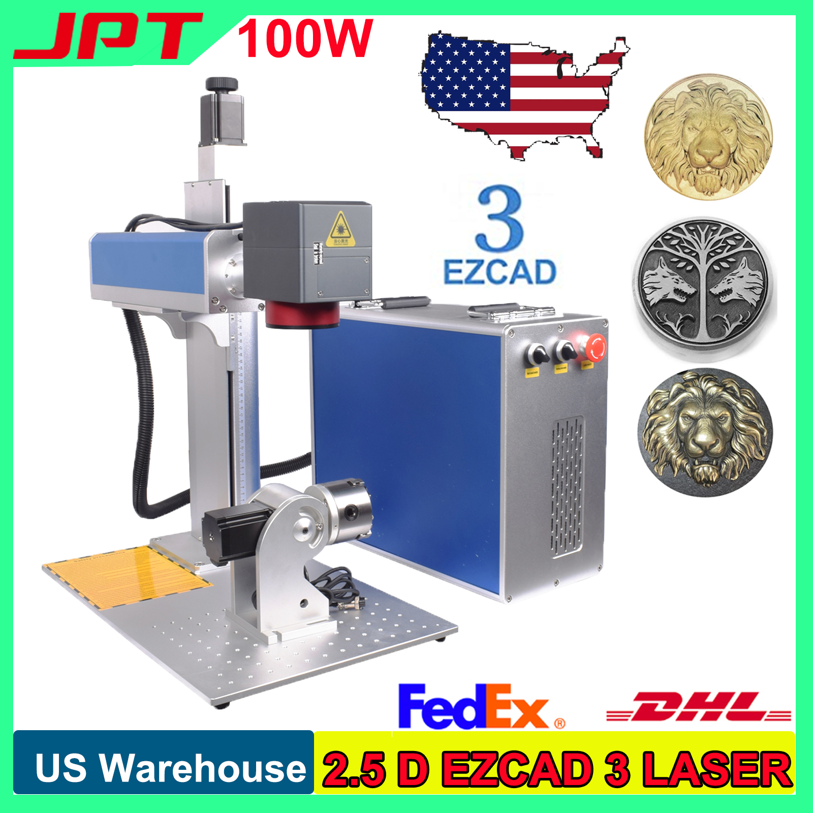 US Stock 100W 2.5D Ezcad3 JPT  - Industrial Laser Marking Machine のレビューと価格
