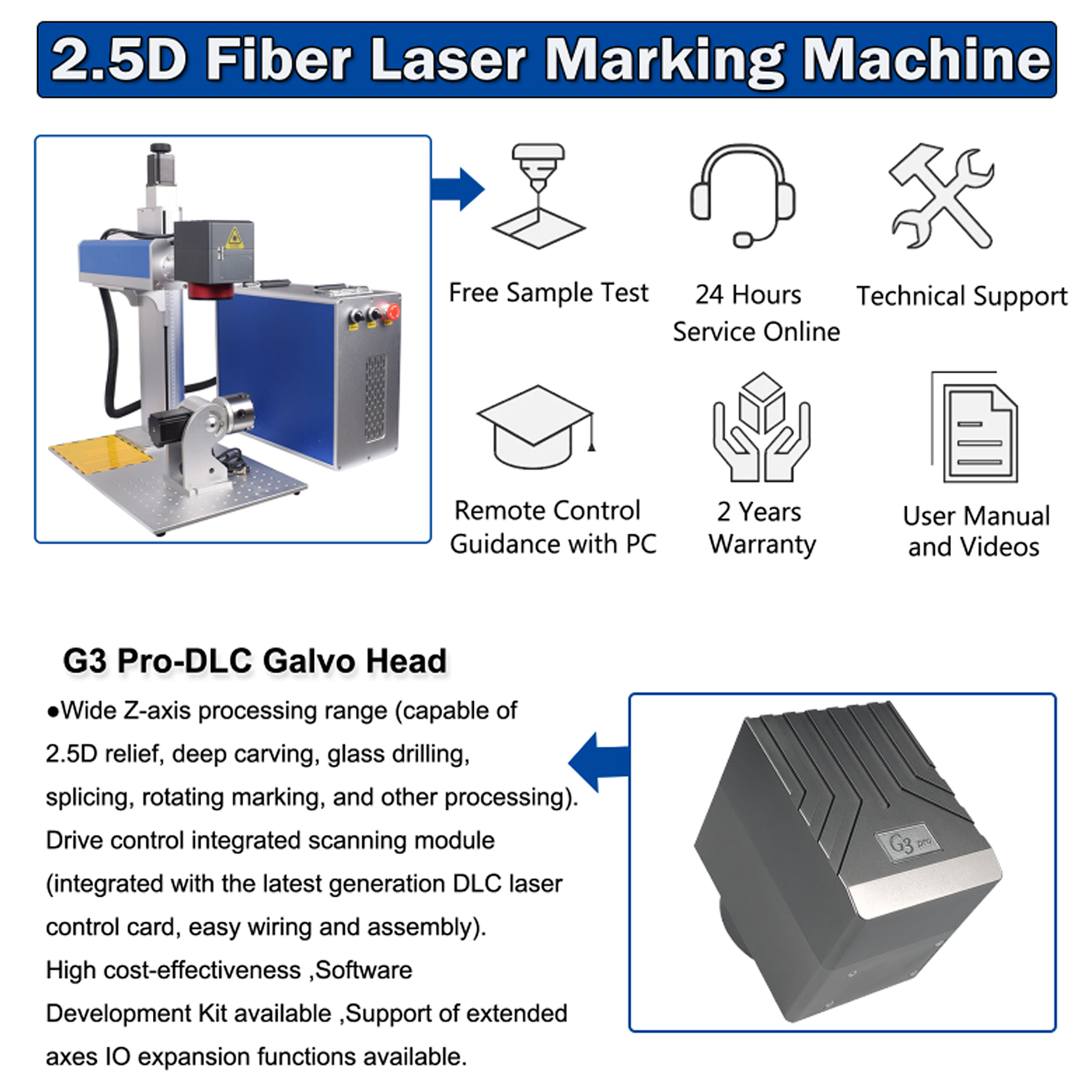 US Stock 100W 2.5D Ezcad3 JPT  - Industrial Laser Marking Machine のレビューと価格