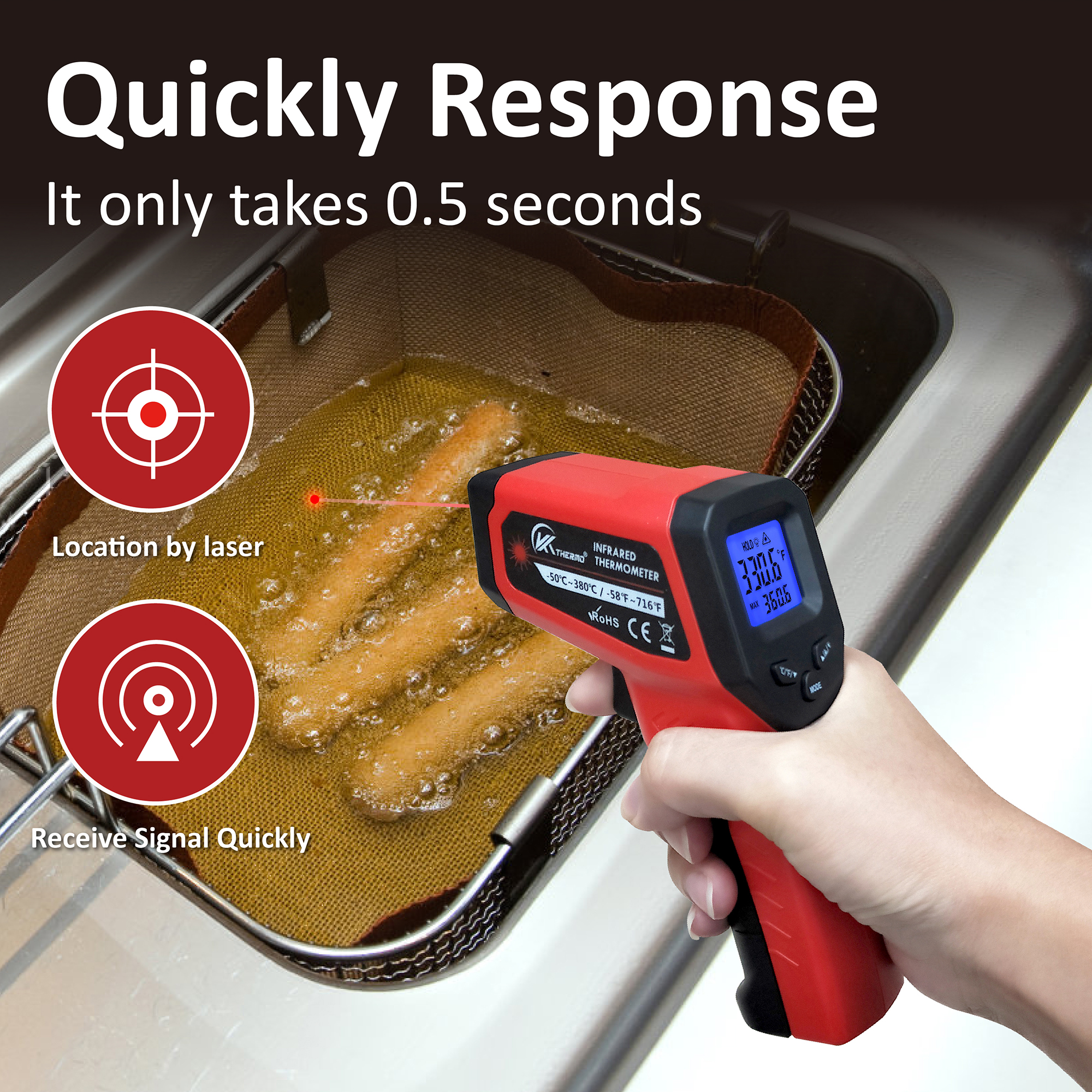 LCD Industrial Electronic Ther - Industrial Laser Temperature Gun のレビューと価格