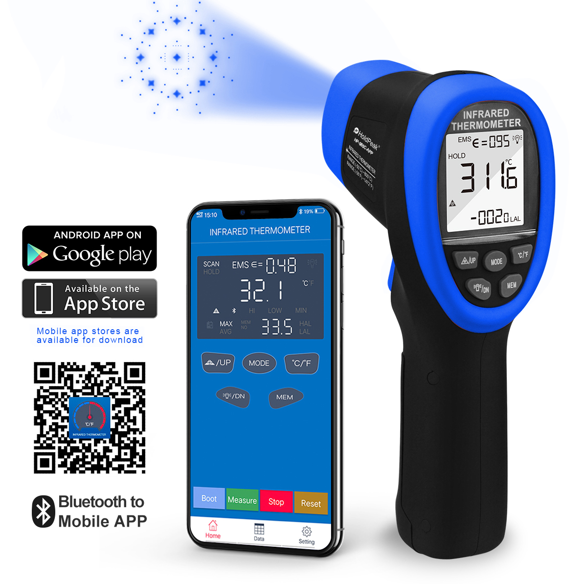 HoldPeak IR Thermometer Gun -5 - Industrial Laser Temperature Gun のレビューと価格