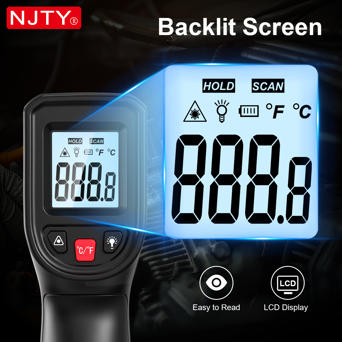 NJTY T600 Infrared Thermometer - Industrial Laser Temperature Gun のレビューと価格