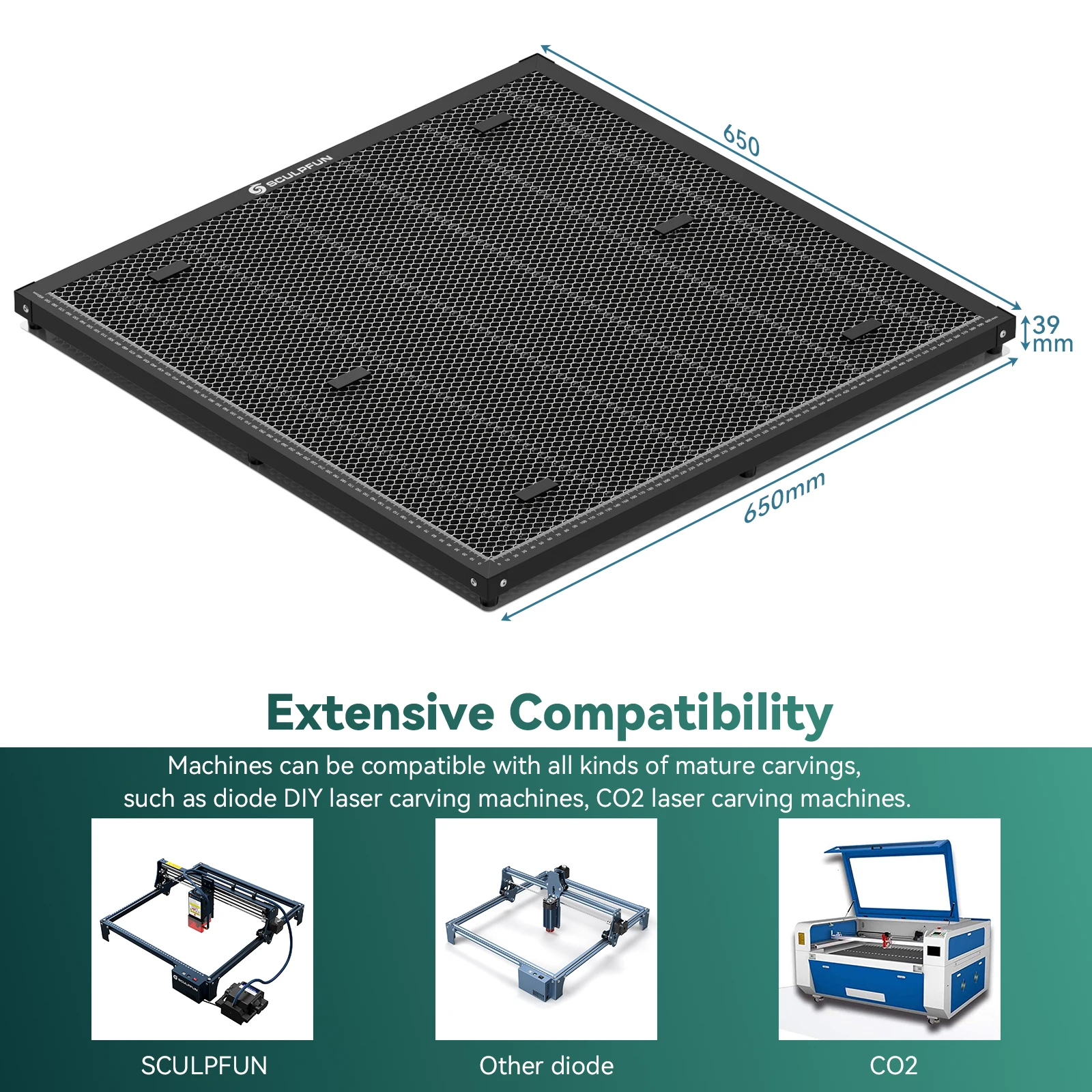 SCULPFUN 600x600mm Honeycomb P - Co2 Laser Engraving Machine のレビューと価格