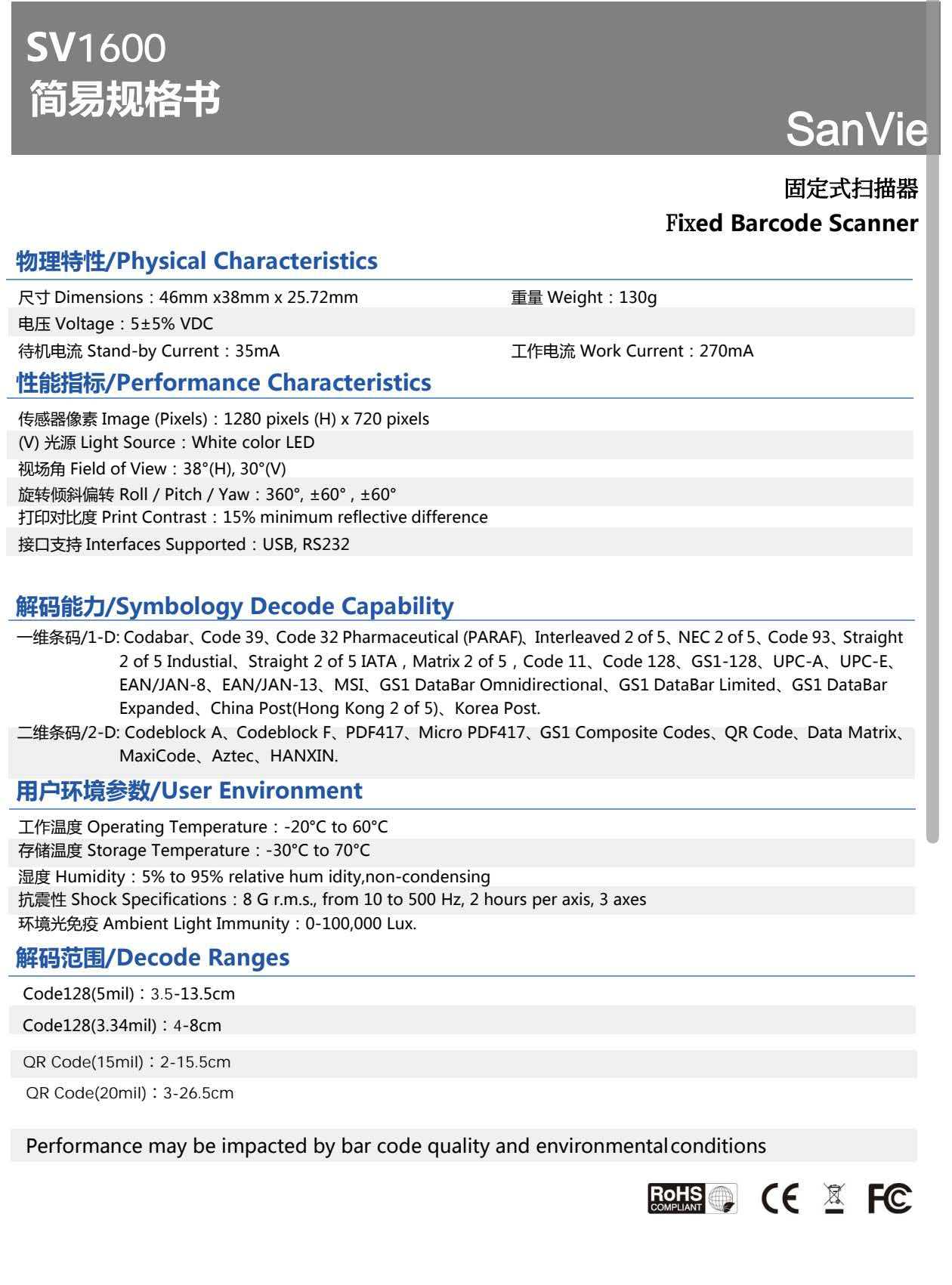 SV1600 Industrial Barcode Scan - Industrial Laser Line Module のレビューと価格